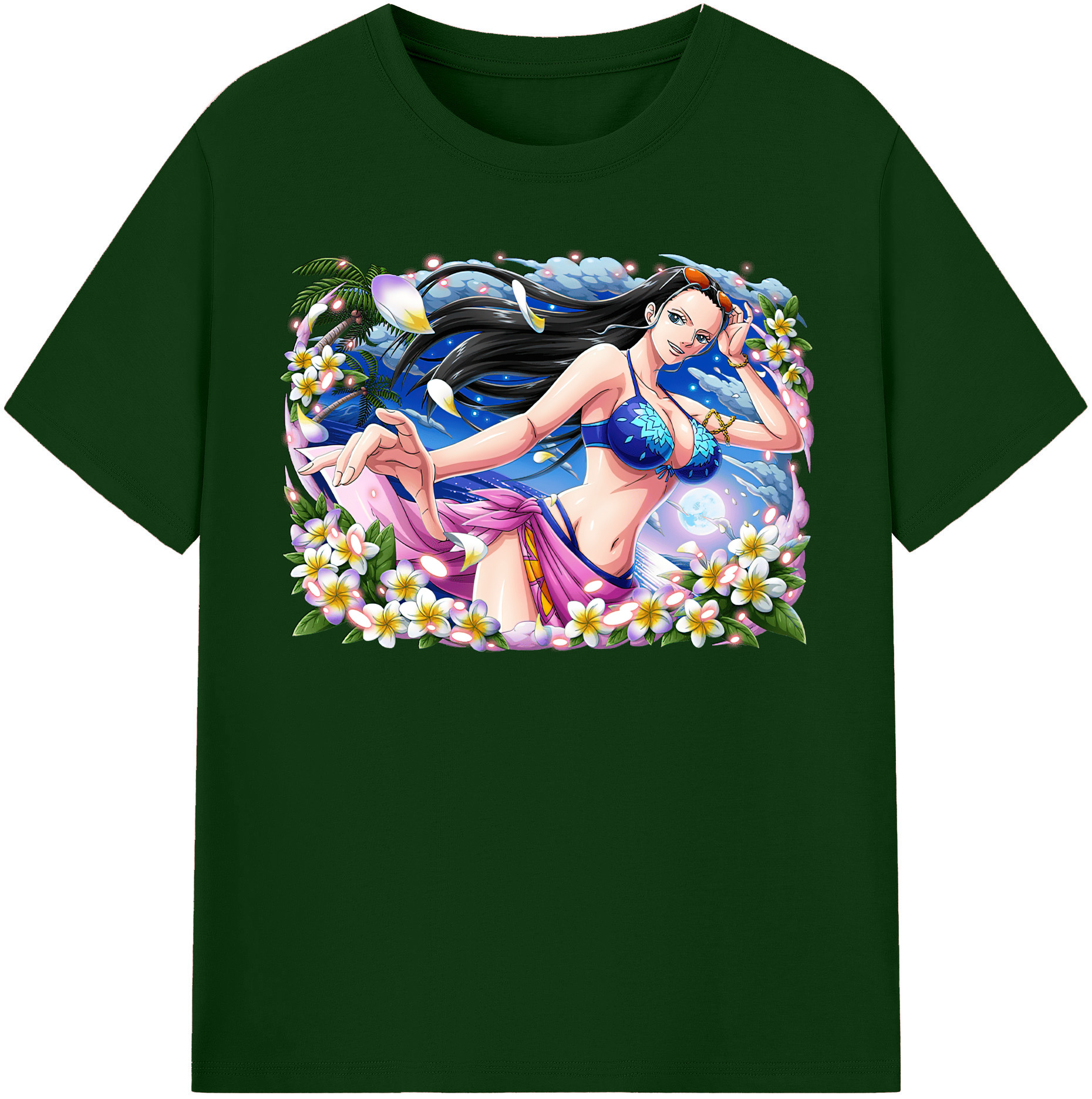 ワンピース ニコ・ロビン ONE PIECE Nico Robin 綿100％半袖Tシャツ（フロントプリント）